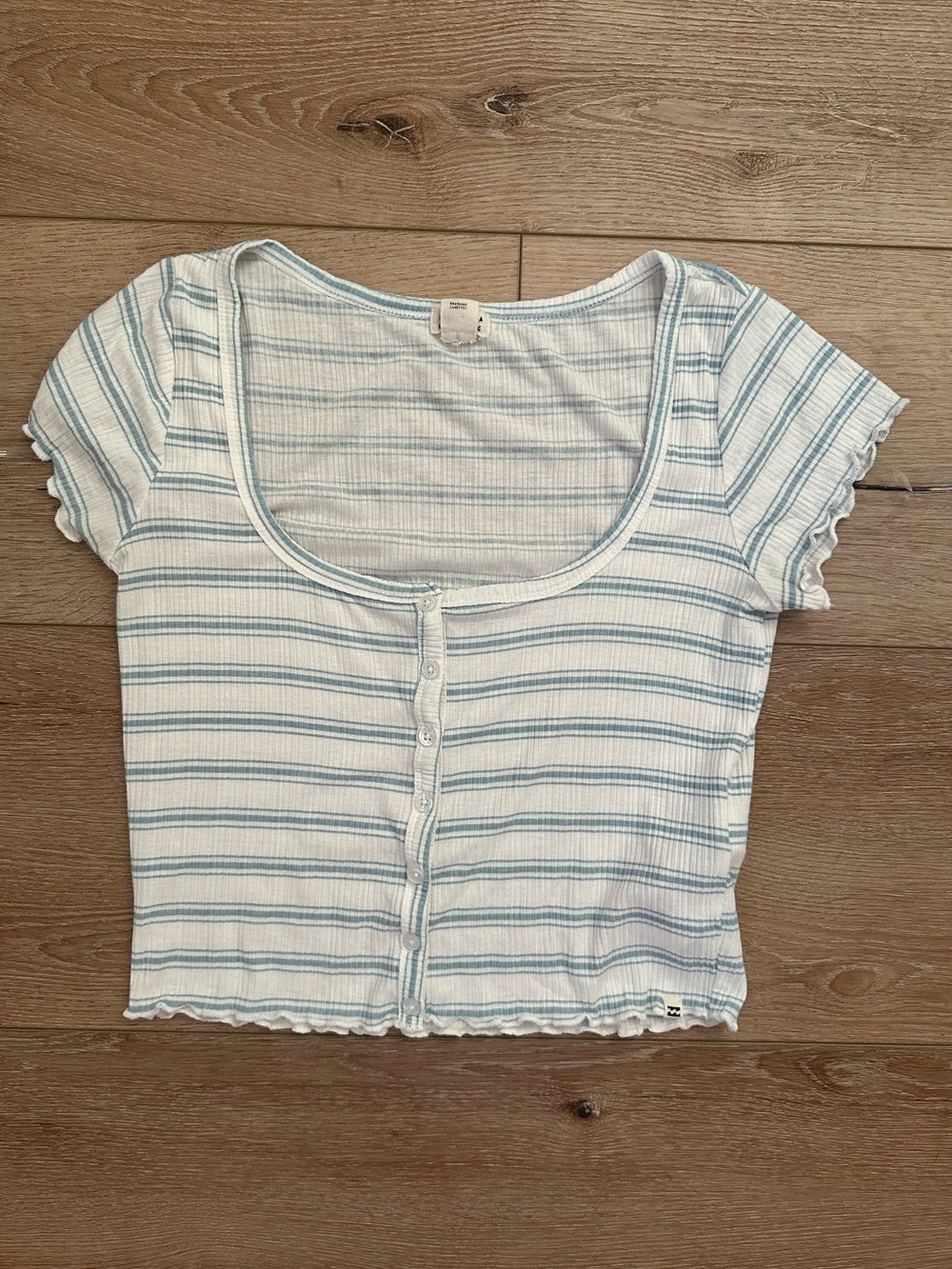 Billabong Striped Baby Tee L Cottagecore Coastal Y2K Top